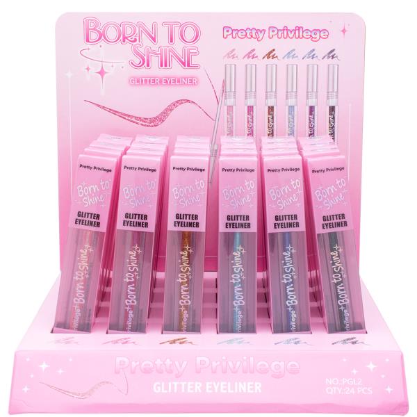 PRETTY PRIVILEGE BORN TO SHINE GLITTER EYELINER (24 UNITS)