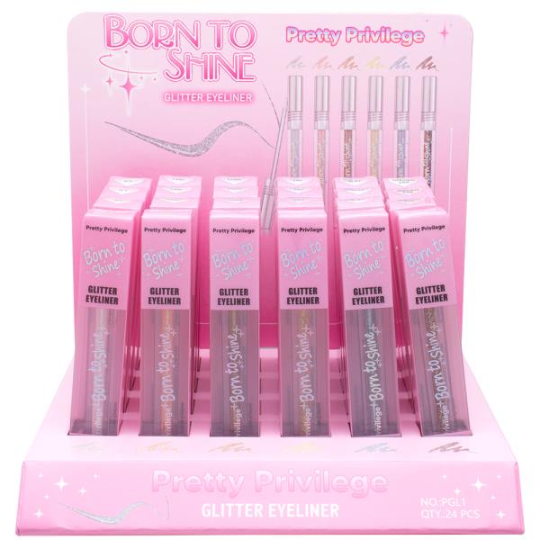 PRETTY PRIVILEGE BORN TO SHINE GLITTER EYELINER (24 UNITS)