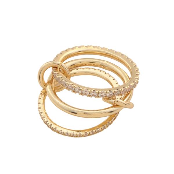 RHINESTONE METAL RING