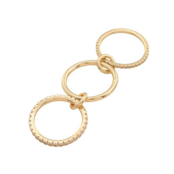 RHINESTONE METAL RING