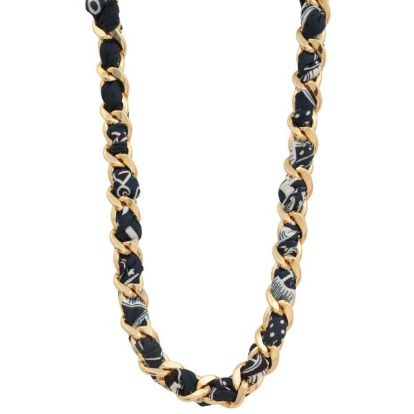 METAL BRAIDED FABRIC LINK NECKLACE