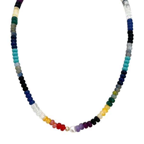 METAL BEAD PEARL NECKLACE