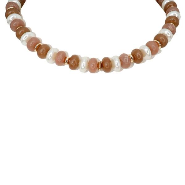 METAL MIXED BEAD SHORT NECKLACE