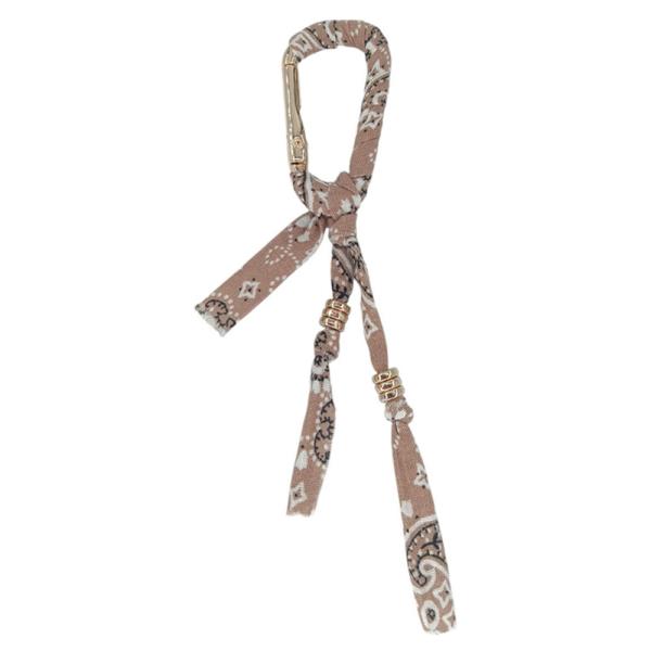FABRIC PAISLEY PRINT KNOT BOW BAG CHARM KEYCHAIN