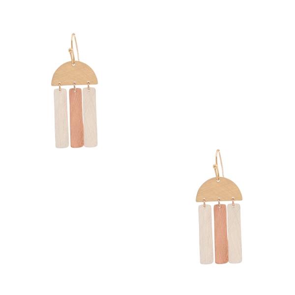 MULTI COLOR GEO SHAPE DANGLE EARRING