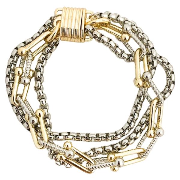 TWO TONE METAL MULTI LAYER CHAIN