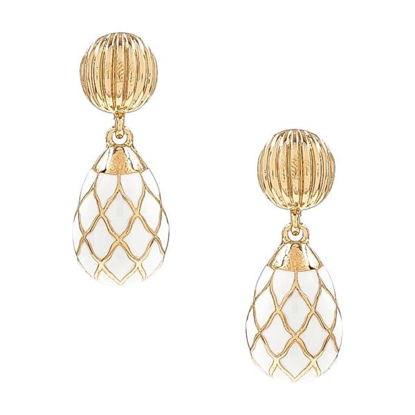 METAL TEARDROP BALL DROP DANGLE EARRING