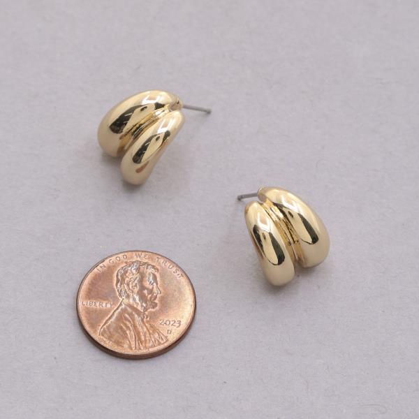 SODAJO MINI DOUBLE HOOP GOLD DIPPED EARIRNG