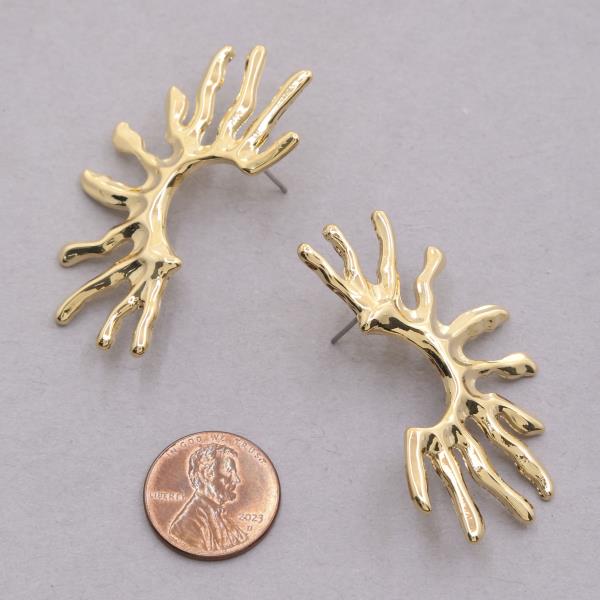 SODAJO SUN SHAPE METAL GOLD DIPPED EARRING