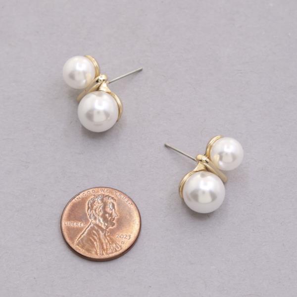 SODAJO PEARL BEAD GOLD DIPPED EARRING