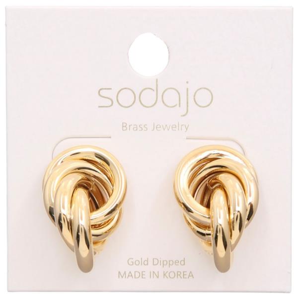 SODAJO KNOT METAL GOLD DIPPED EARRING