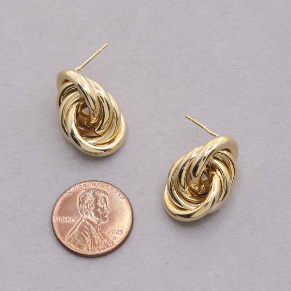 SODAJO KNOT METAL GOLD DIPPED EARRING