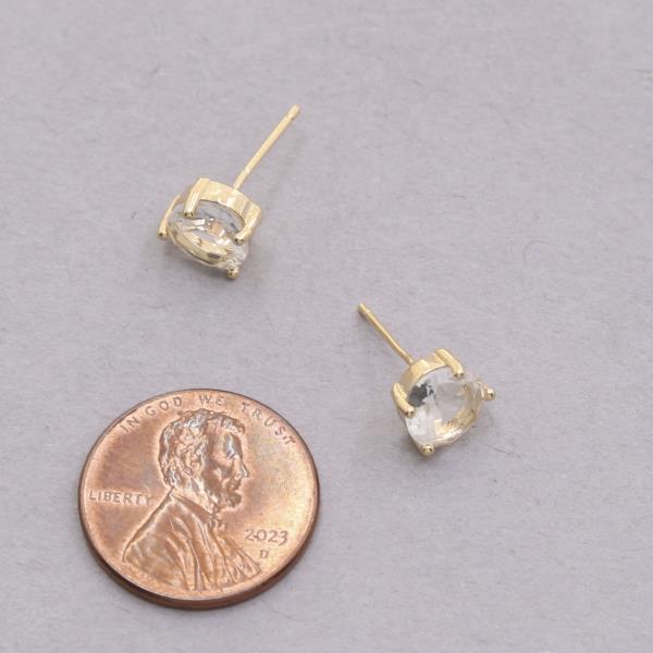 SODAJO CZ STUD GOLD DIPPED EARRING