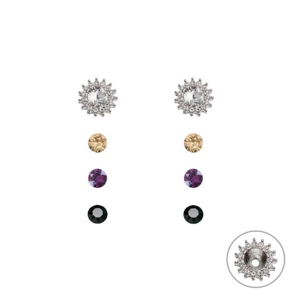 PREMIUM EUROPEAN CRYSTALS INTERCHANGEABLE EARRINGS SET