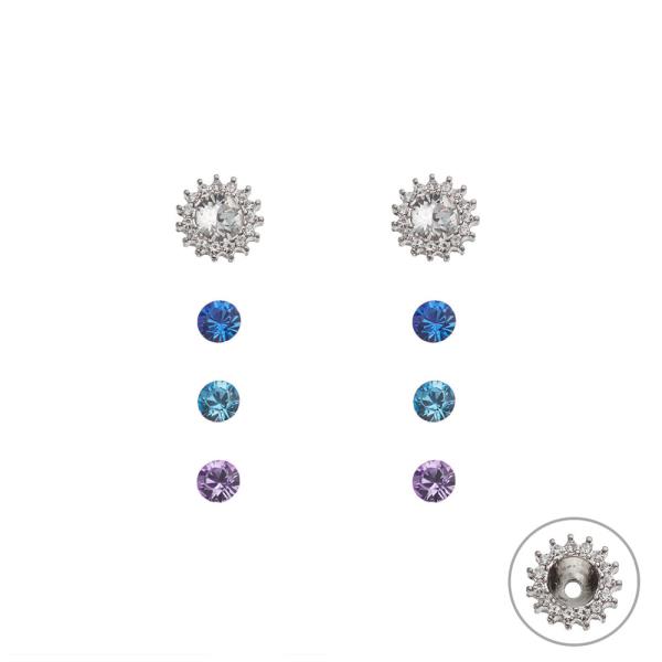 PREMIUM EUROPEAN CRYSTALS INTERCHANGEABLE EARRINGS SET