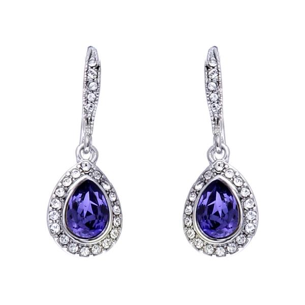 PREMIUM EUROPEAN CRYSTALS TEARDROP FISH HOOK EARRING