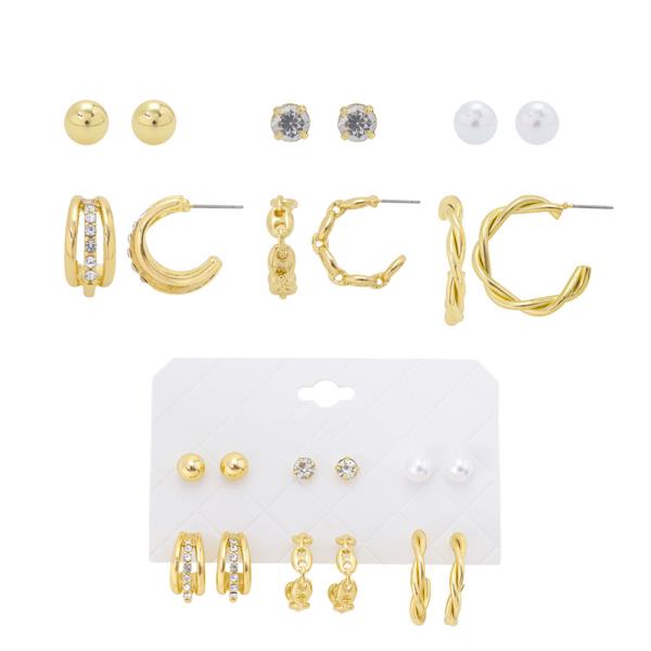 PEARL HOOP EARRING SET