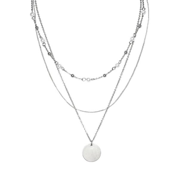 LAYERED PEARL PENDANT NECKLACE