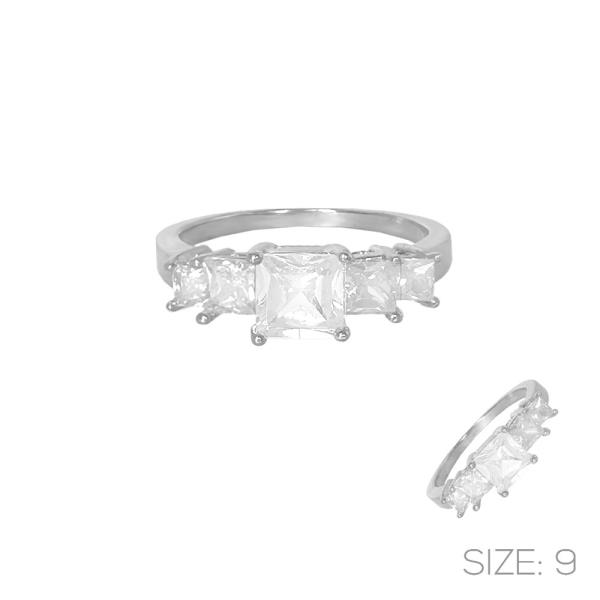 CUBIC ZIRCONIA PRINCESS CUT RING