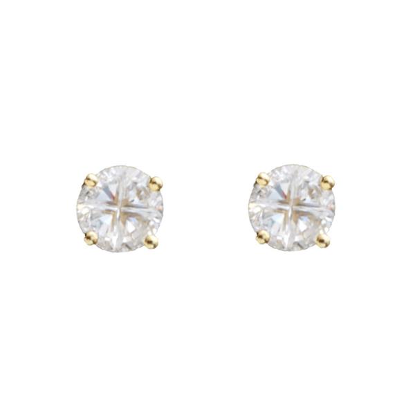 CUBIC ZIRCONIA CUT ROUND STUD EARRING