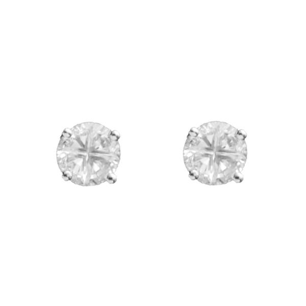CUBIC ZIRCONIA CUT ROUND STUD EARRING