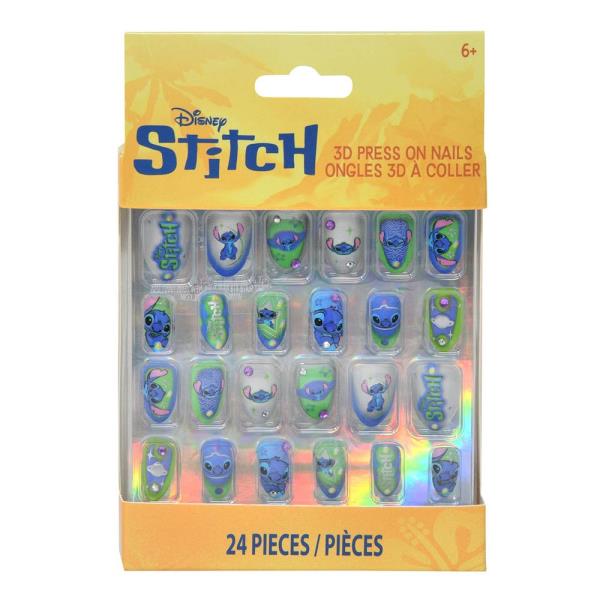 DISNEY STITCH CHARACTER GRAPHIC 3D PRESS ON NAIL SET (24 PIECES)