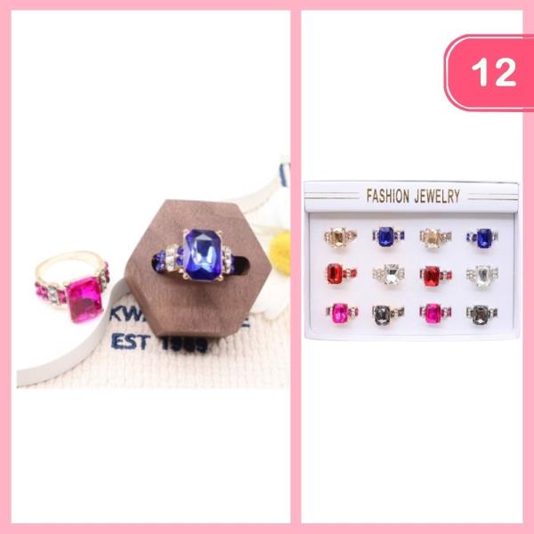 RHINESTONE RING (12 UNITS)