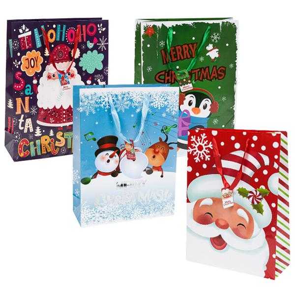 Christmas Gift Bag Large (Box: 48 pcs Assorted - 4 Styles)