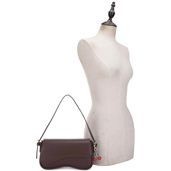 SMOOTH SHOULDER BAG W CHERRY KEYCHAIN