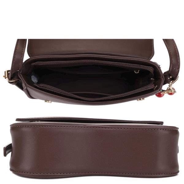 SMOOTH SHOULDER BAG W CHERRY KEYCHAIN