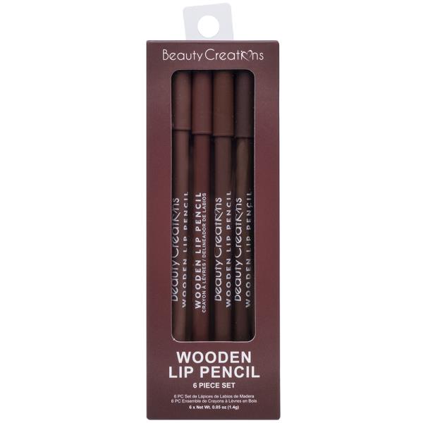 BEAUTY CREATIONS WOODEN LIP PENCIL 6PC SET