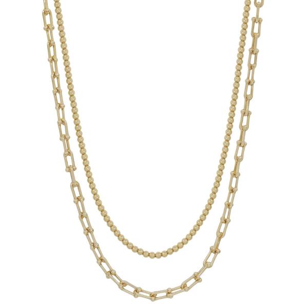 2 LAYERED U LINKCCB NECKLACE