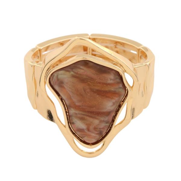 STONE METAL STRETCH BRACELET