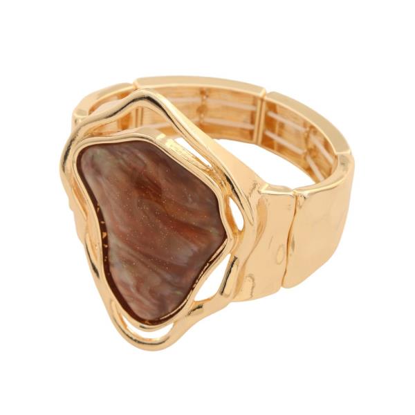 STONE METAL STRETCH BRACELET