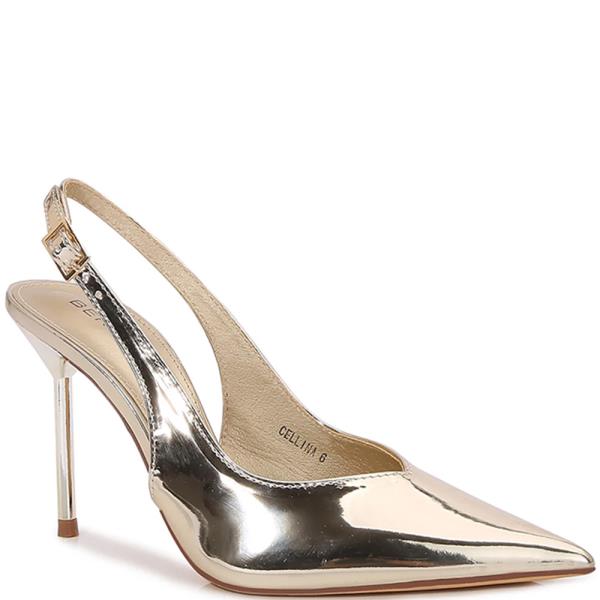 POINTY SLINGBACK W GOLD HEEL
