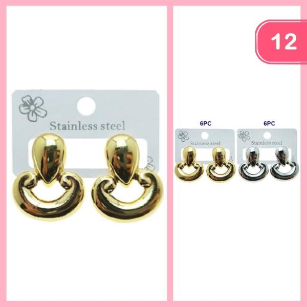 STAINLESS STEEL POST DANGLE EARRING (12 UNITS)