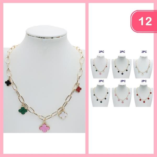 FLOWER PENDANT NECKLACE (12 UNITS)