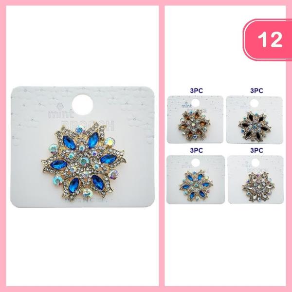 RHINESTONE BROOCH (12 UNITS)