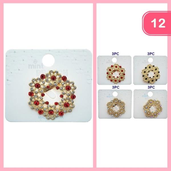 RHINESTONE BROOCH (12 UNITS)