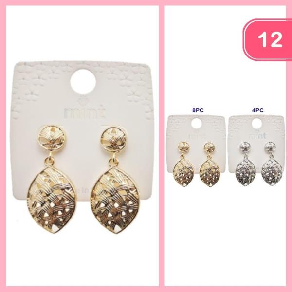 TEXTURED DANGLE EARRINGS (12 UNITS)