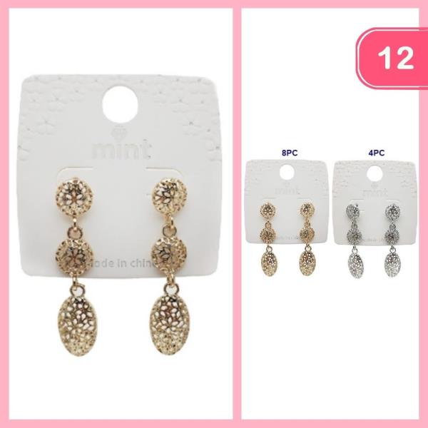 3 TIER FLOWER DANGLE EARRING (12 UNITS)