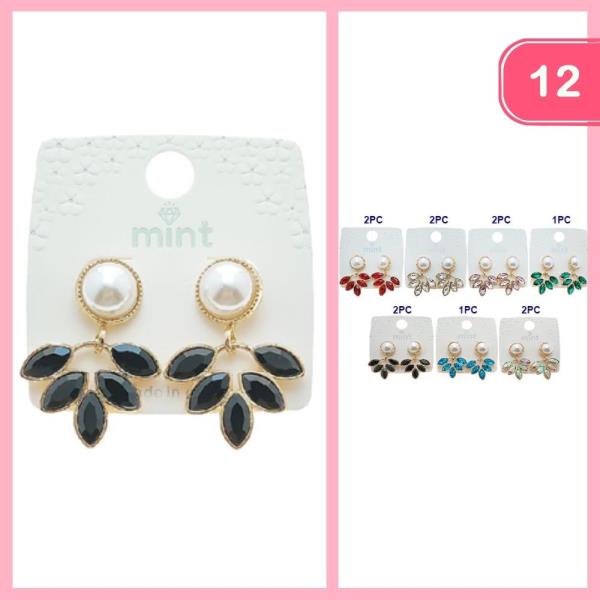 POST PEARL RHINESTONE EARRING (12 UNITS)