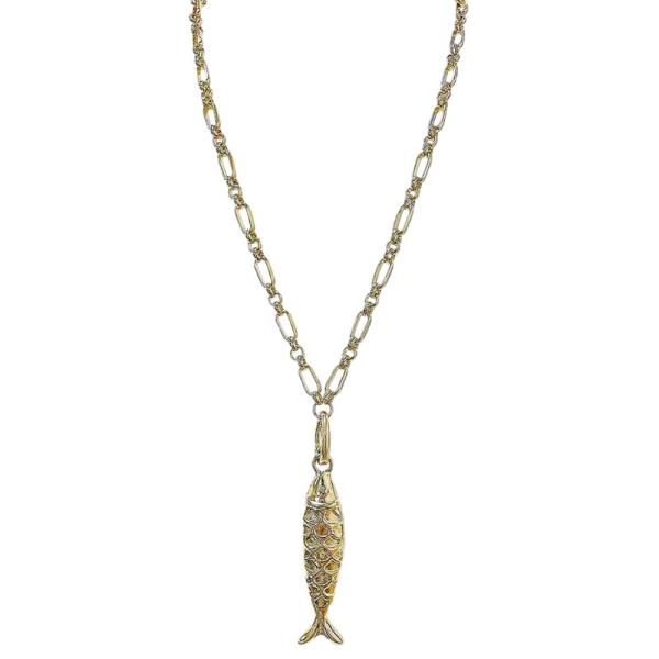 FISH CHARM METAL NECKLACE