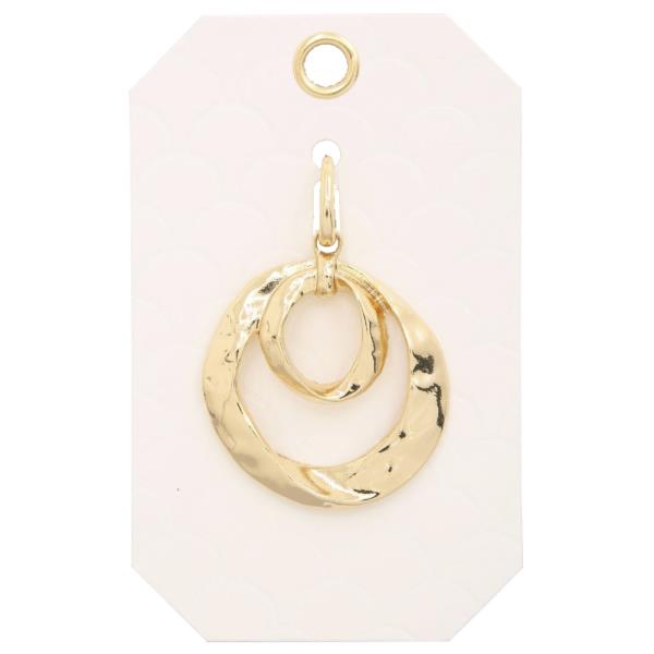 HAMMERED METAL DOUBLE CIRCLE BAG CHARM