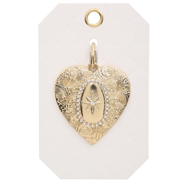 STAR RHINESTONE HEART SHAPE BAG CHARM
