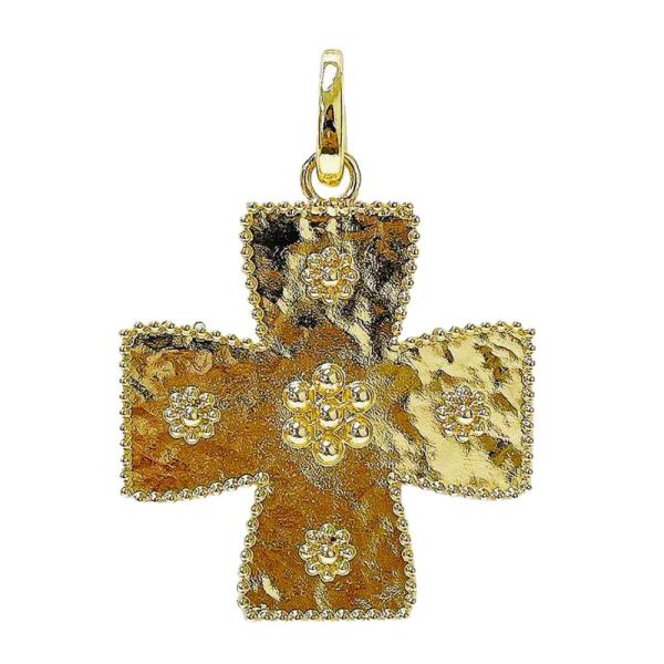 WIDE CROSS METAL BAG CHARM