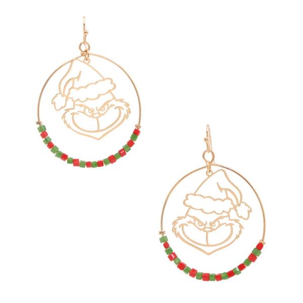 GRINCHI BEADED ROUND DANGLE EARRING