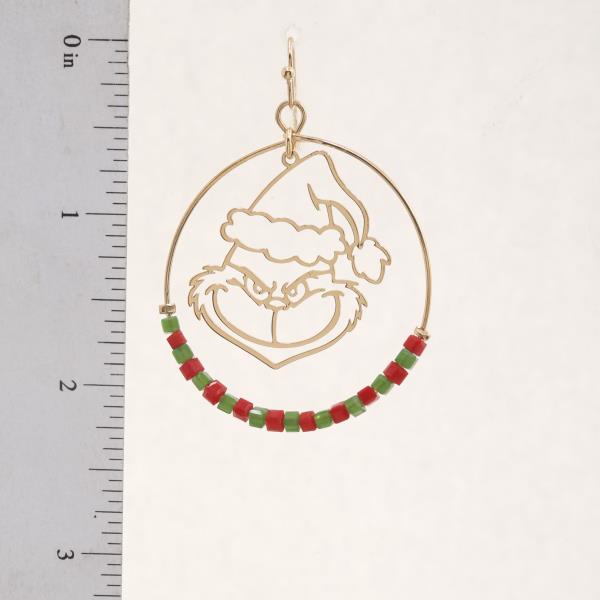 GRINCHI BEADED ROUND DANGLE EARRING