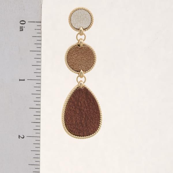 TEXTURED ROUND TEARDROP LINK DANGLE EARRING