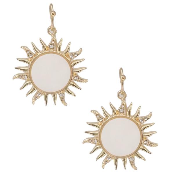 SUN SHAPE DANGLE METAL EARRING